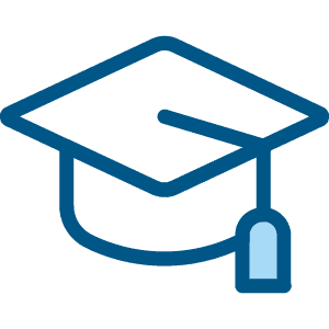 a graduation cap icon