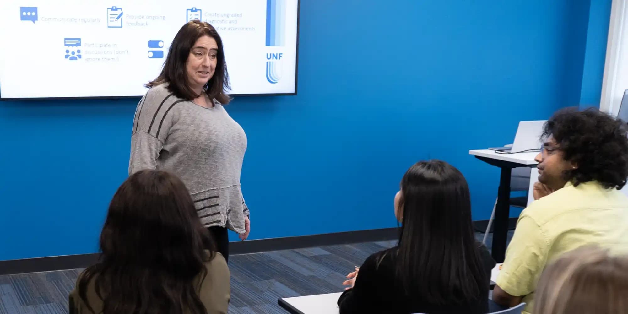 inside classroom students and faculty