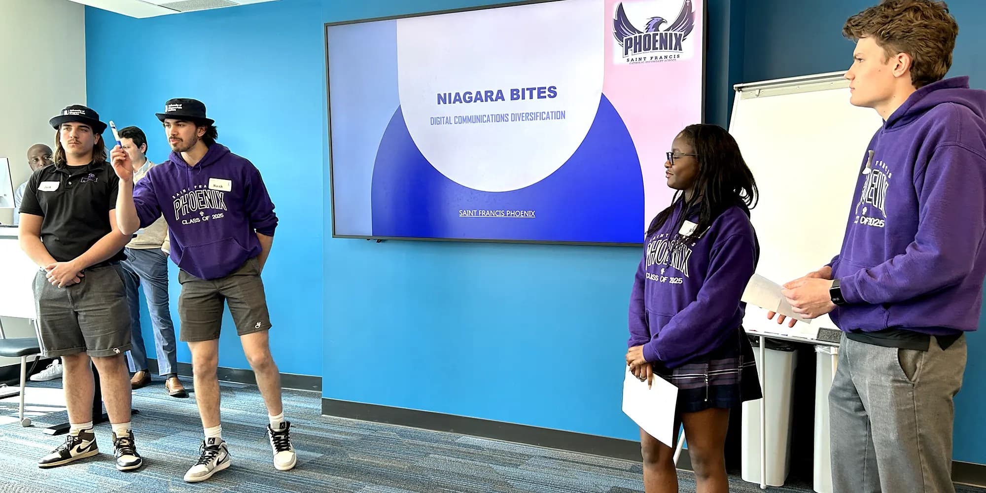 Group of UNF students doing a presentation