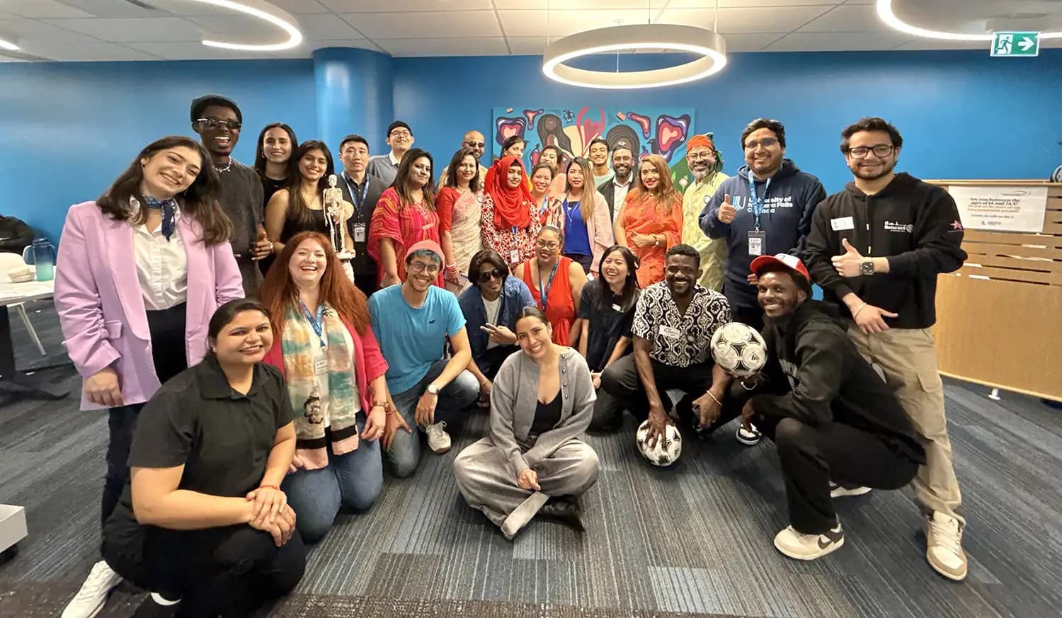 Group of students from UNF Football club seen in the picture