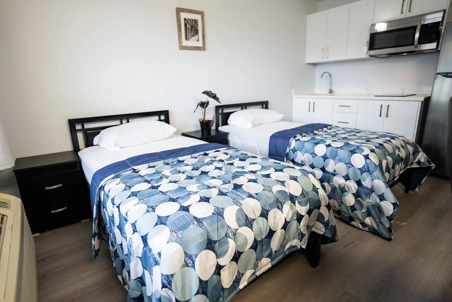 Lundy’s Lane student residences room interior with beds