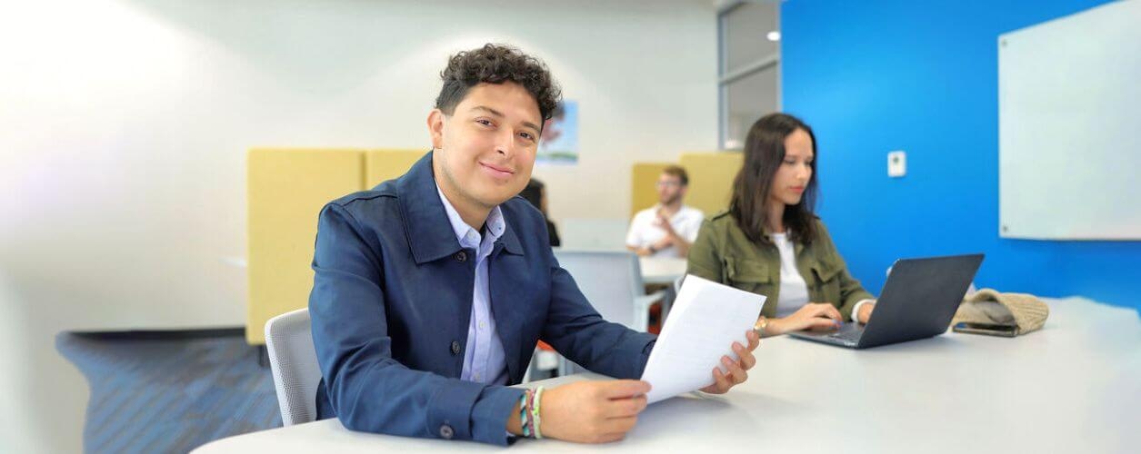 UNF students studying inside a classroom