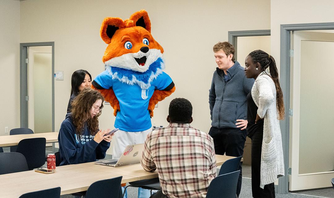 Spark interacting with a UNF student