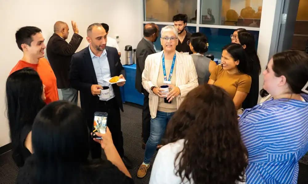 Interacting with faculty and staff at UNF
