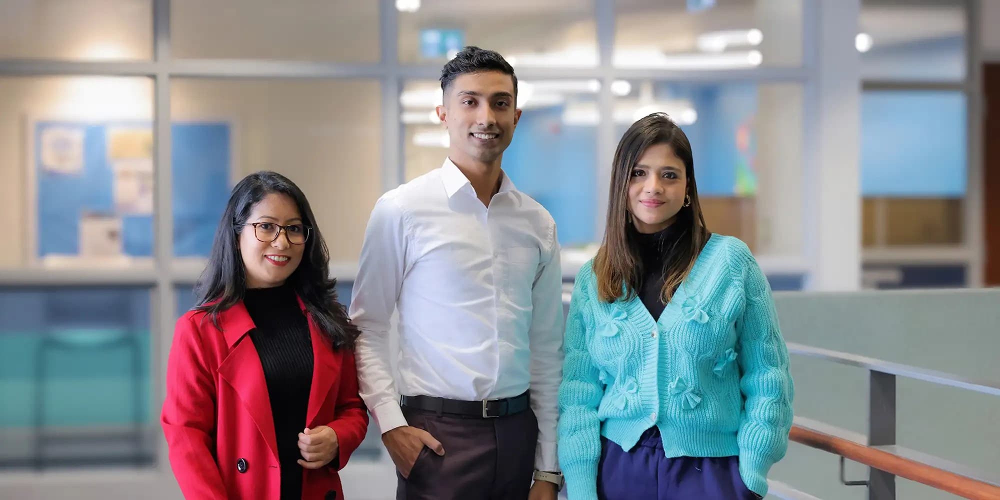 UNF students in the campus building