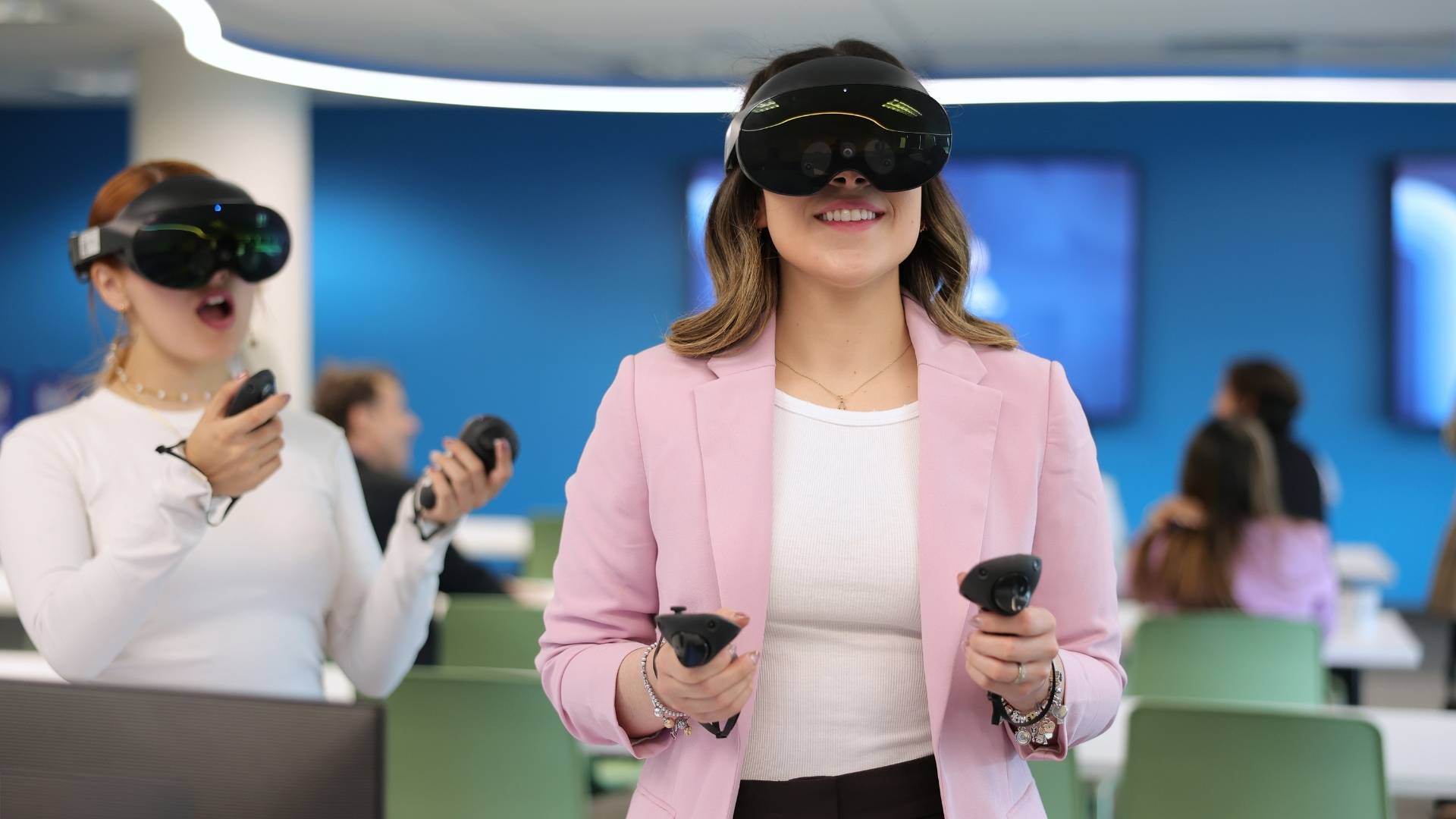 Students using VR technology